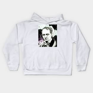 Charles Baudelaire Black and White Portrait | Charles Baudelaire Artwork 3 Kids Hoodie